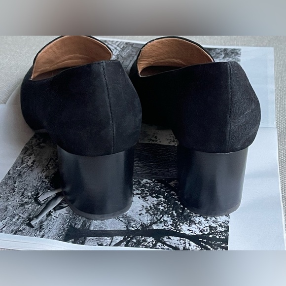 Aquatalia Jill Water Resistant Suede Square Toe Loafer Pumps In Black Size 10 - Picture 15 of 16